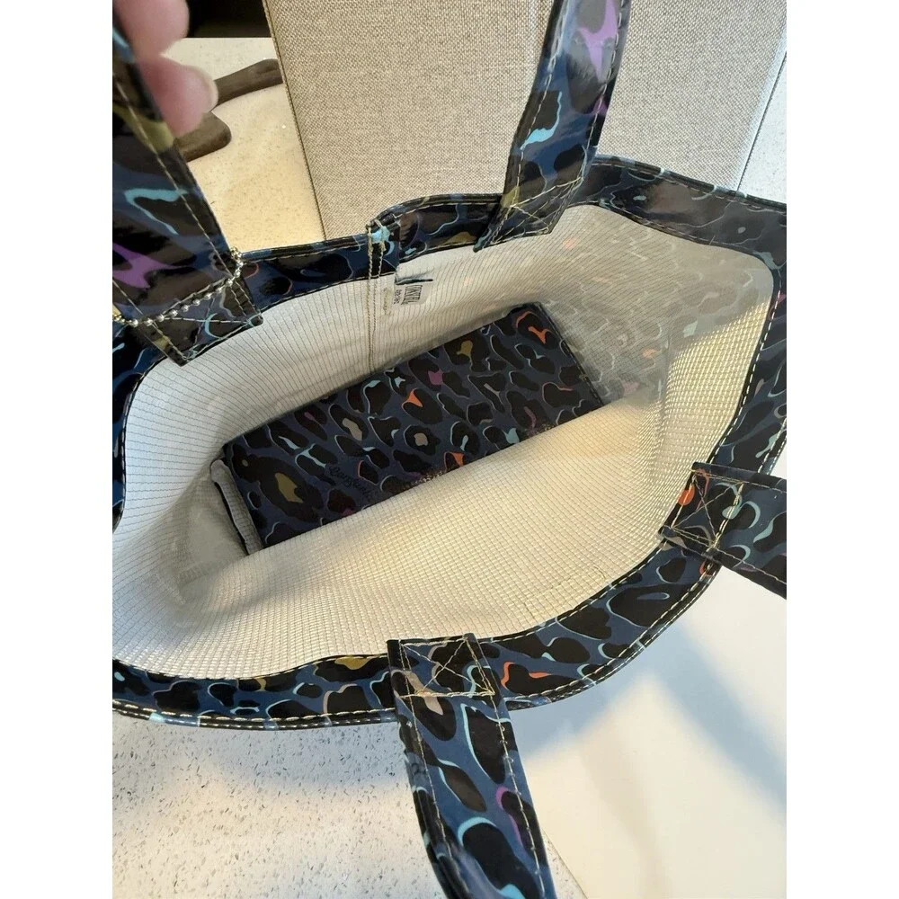 Consuela Grab N Go Mini Tote Purse Leopard Print Vinyl Double Handle Bag NWT